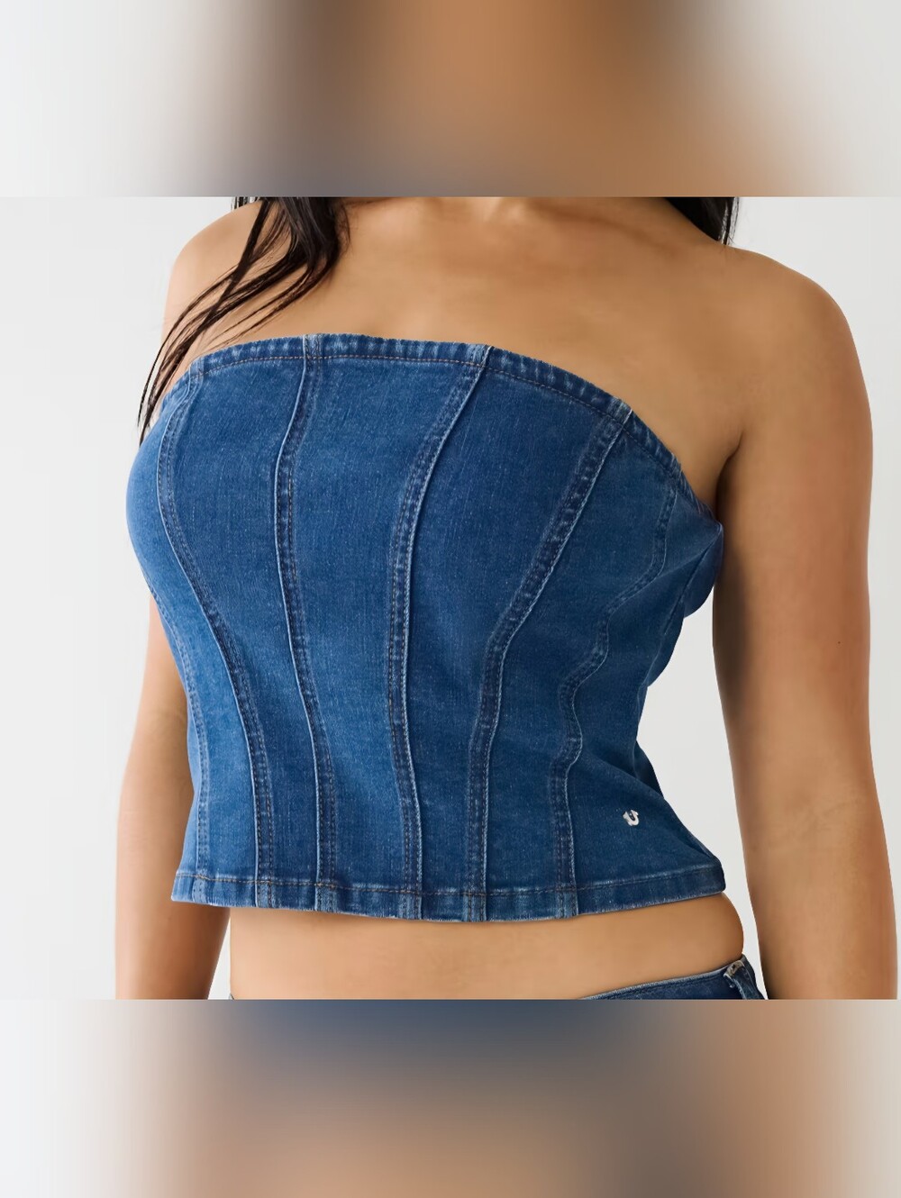 Gap Blue Denim Strapless Bustier Size M